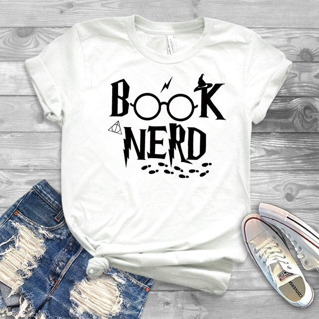 Book Nerd Shirt HP Fans Shirts Book Lover T-shirt Funny Librarian Tee Wizard Gift Reading tshirt