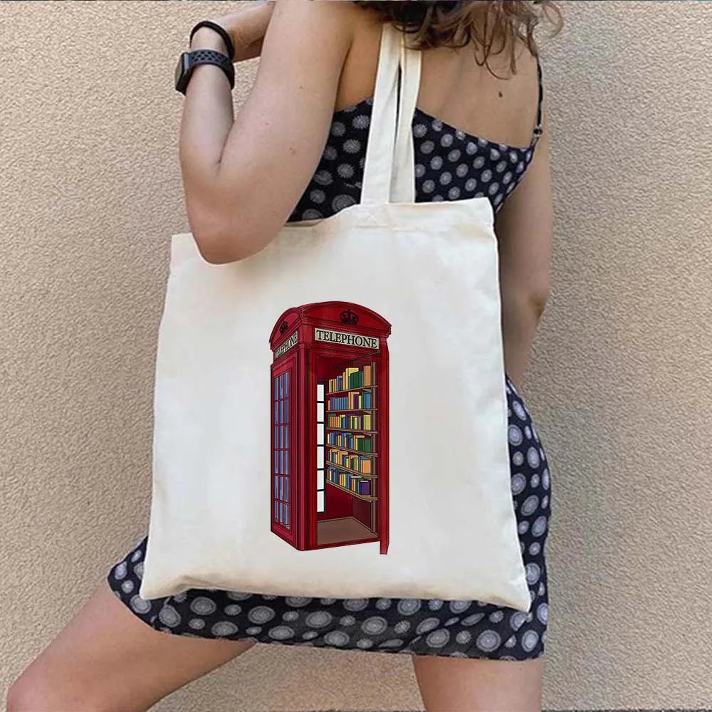 London Daunt Books Tote Bag Library Love Reading Shopping Bookish Students Women Canvas Tote Bag Cotton Travel BOOKSHOP Handbags