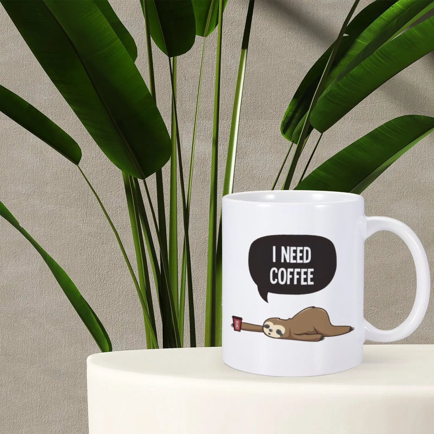 1pc 11oz Funny Sloth Ceramic Mug I Need Coffee Sloth Cup Drinkware Gift for Coworker Friend Coffee Lover Creativity Novelty Gift