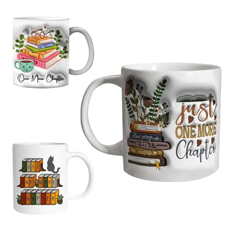 350ml More Chapter Coffee Mug Porcelain Book Lover Cup Ceramic Reading Mugs Bookworm Drinking Coffee Tea Juice Water book lovers