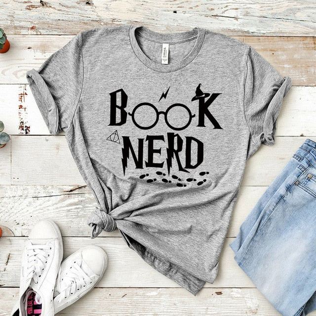 Book Nerd Shirt HP Fans Shirts  Book Lover T-shirt Funny Librarian Tee Wizard Gift Reading tshirt