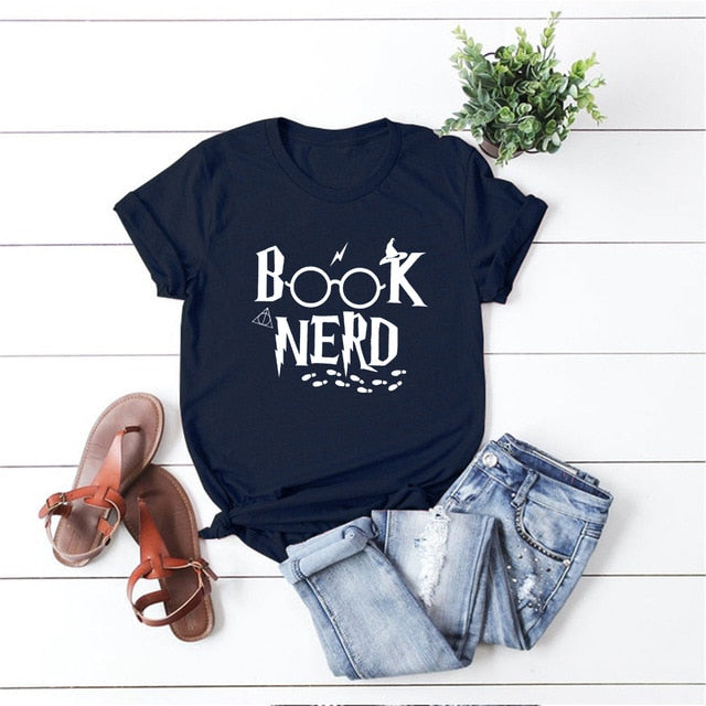 Book Nerd Shirt HP Fans Shirts  Book Lover T-shirt Funny Librarian Tee Wizard Gift Reading tshirt