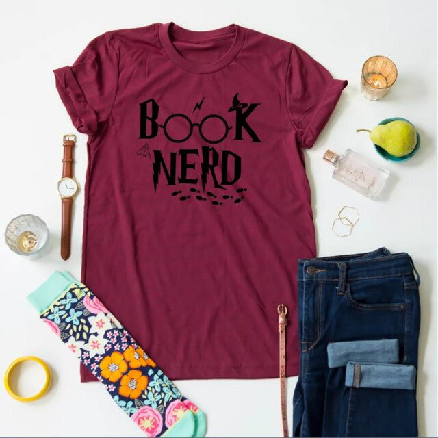 Book Nerd Shirt HP Fans Shirts  Book Lover T-shirt Funny Librarian Tee Wizard Gift Reading tshirt